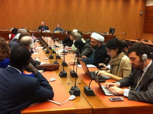 Interactive meeting between NGOs and the UN Special Rapporteur on Freedom of Religion or Beliefs at the Palais des Nations.