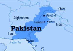 Pakistan on map