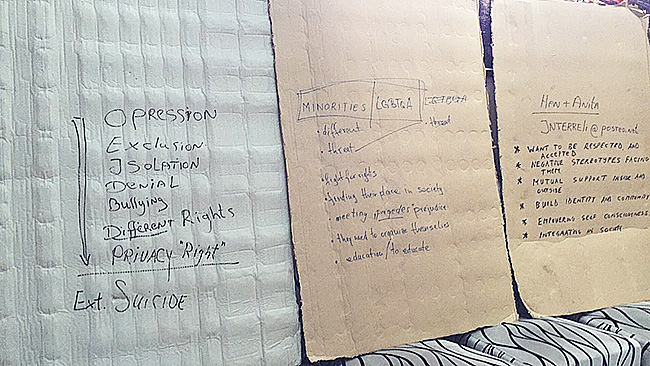 Improvised whiteboard during the ENORB workshop.