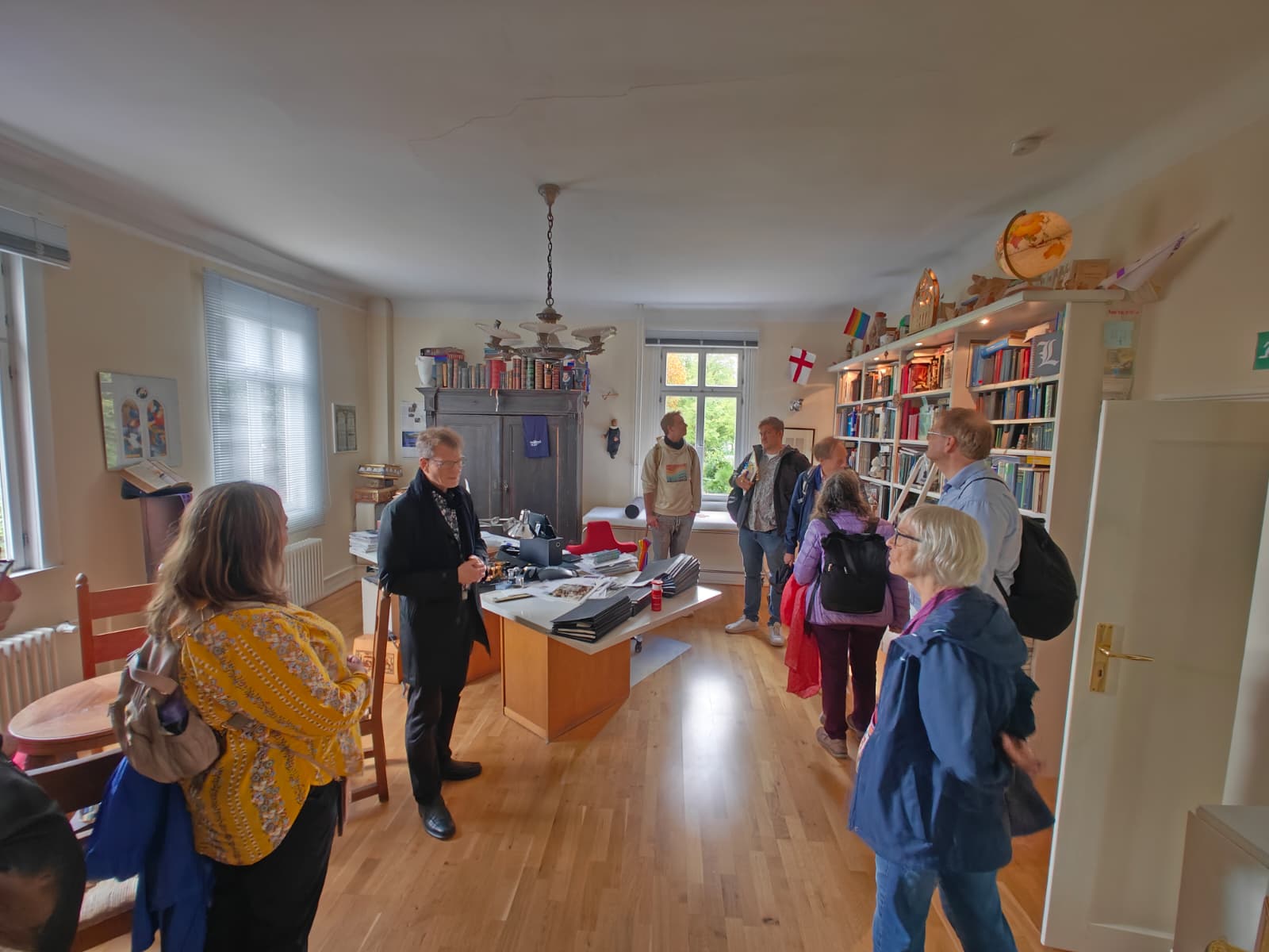 The delegation inside the church.