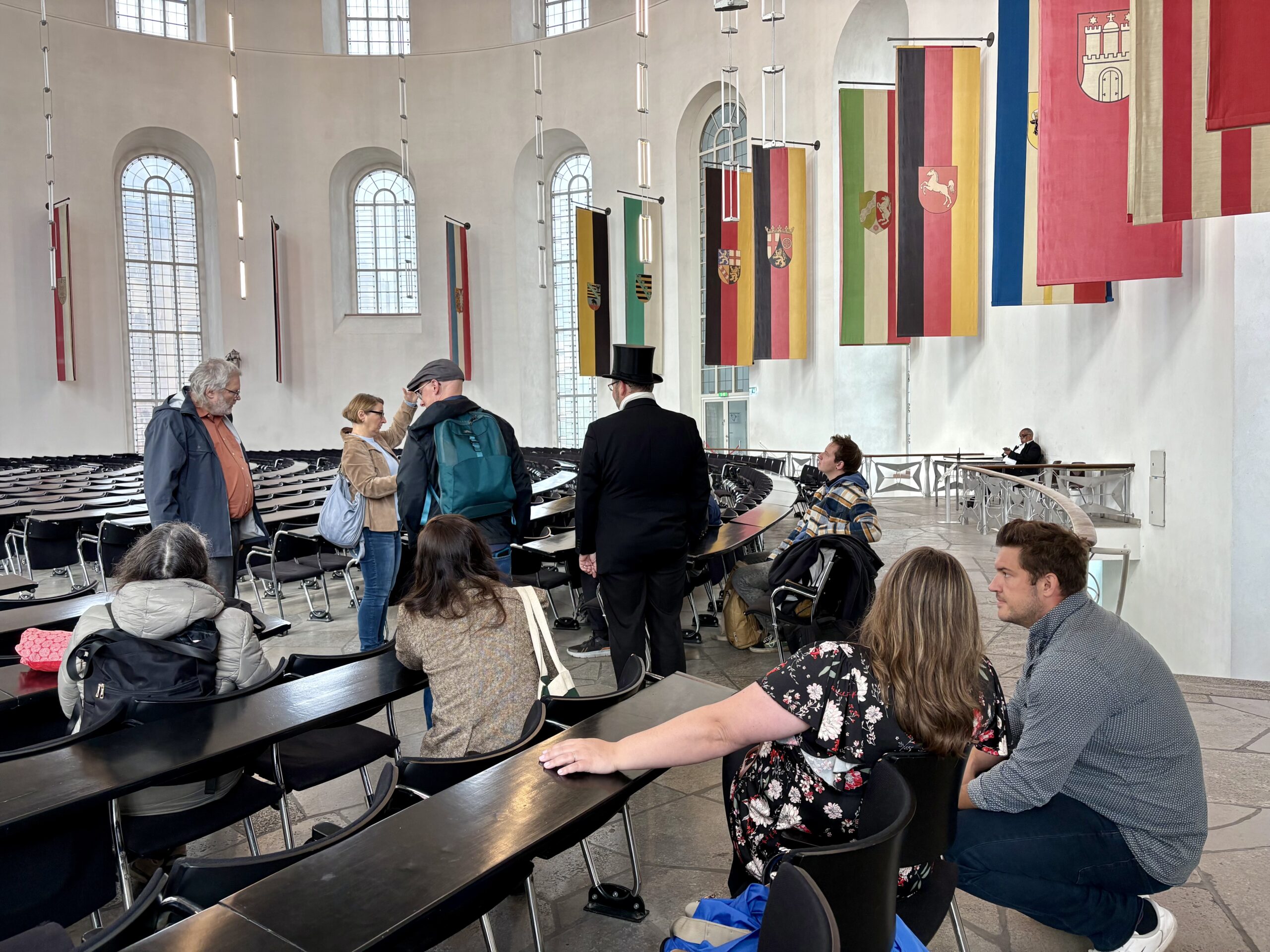 The group exploring the Museum Judengasse.