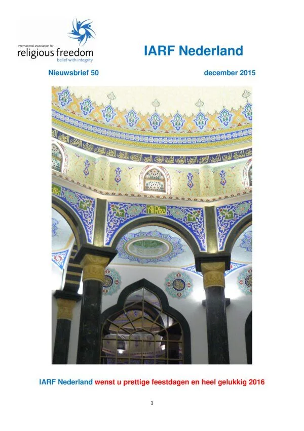 Cover for IARF Nederland Nieuwsbrief 50 - December 2015