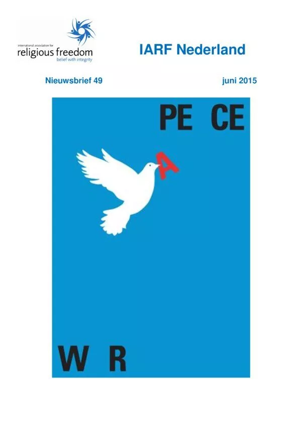 Cover for IARF Nederland Nieuwsbrief 49