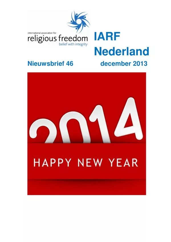 Cover for IARF Nederland Nieuwsbrief 46 (December 2013)