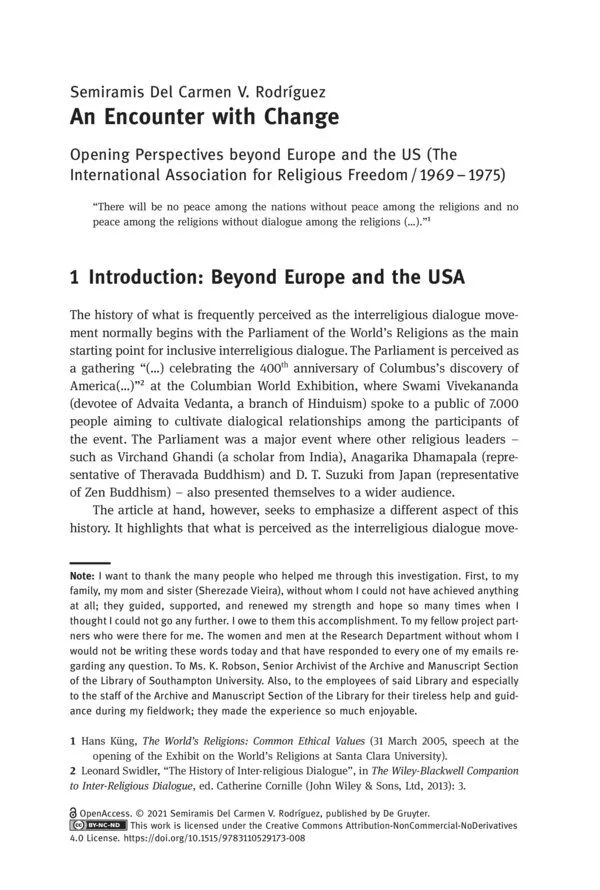 Cover for An Encounter with Change: Opening Perspectives beyond Europe and the US (The International Association for Religious Freedom / 1969–1975)