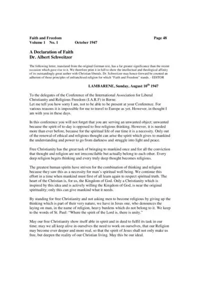 Cover for A Declaration of Faith