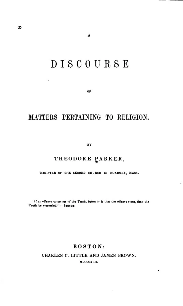 Cover for A Discourse of Matters Pertaining to Religion