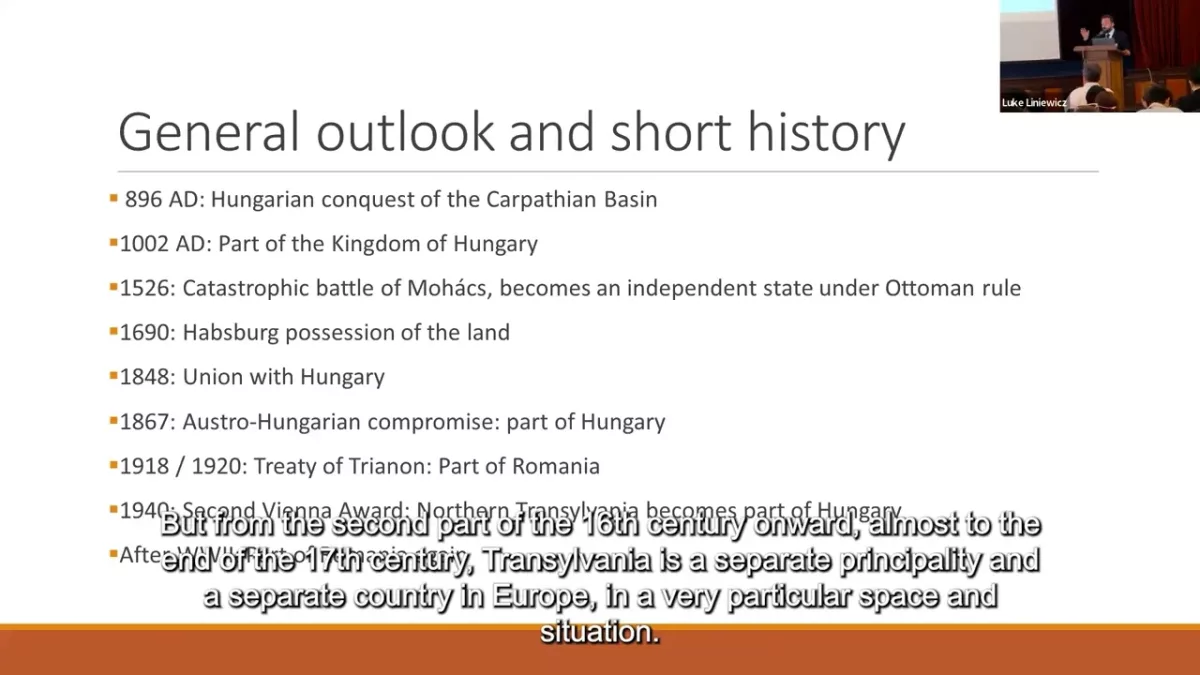 Cover for 36th IARF Congress, Day 1: Rev. Norbert Racz on Transylvanian and Unitarian History