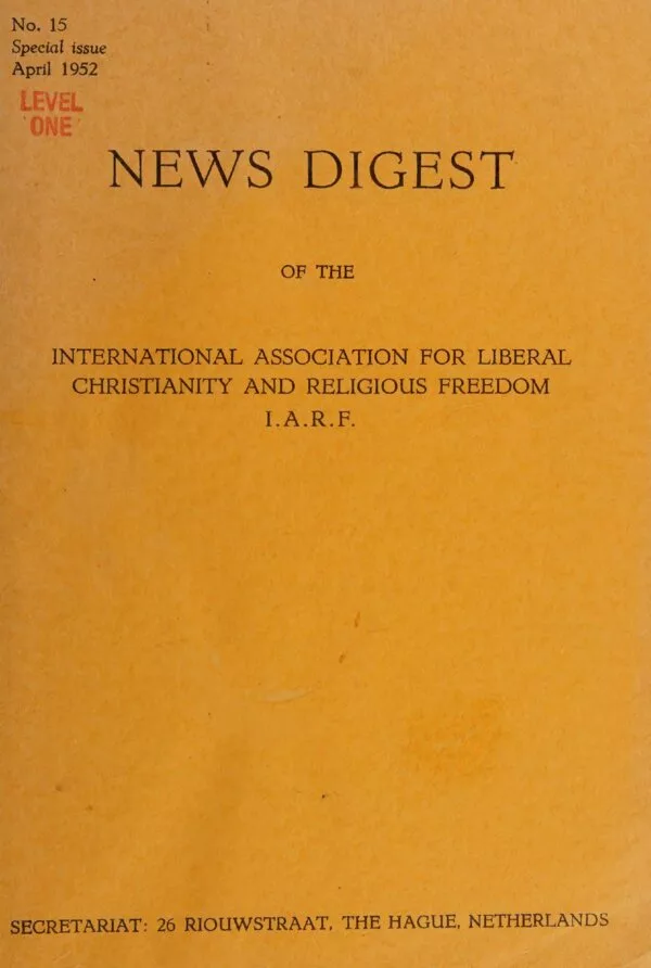 Cover for I.A.R.F. News Digest, No. 15 (Special Issue, April 1952)