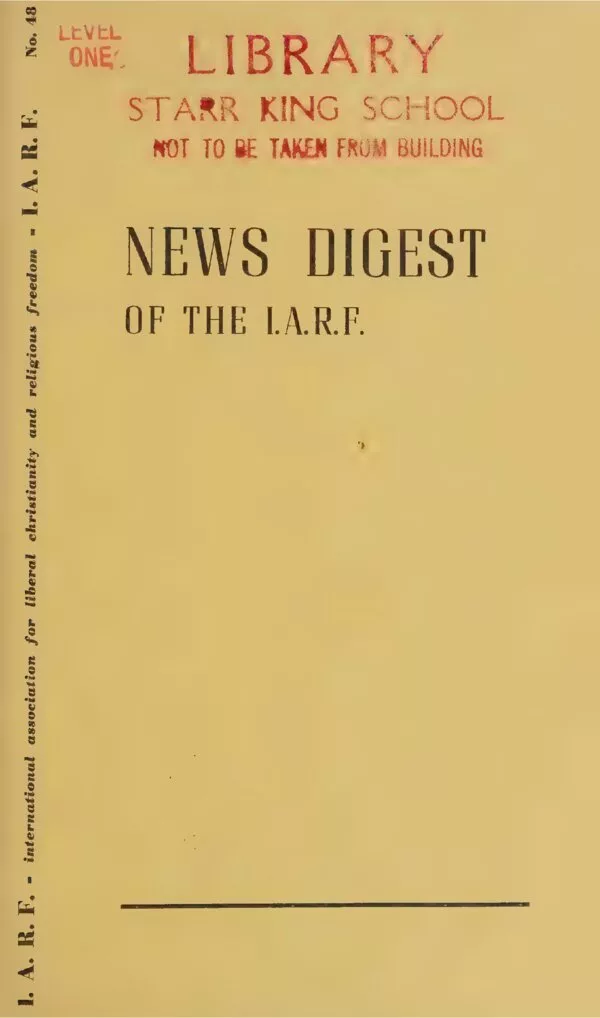 Cover for I.A.R.F. News Digest, No. 48 (May 1962)