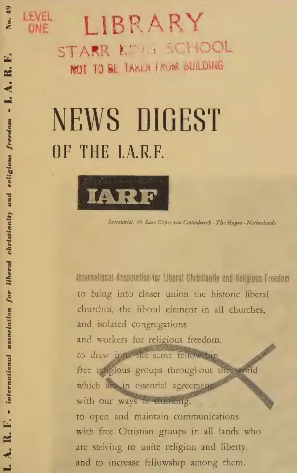Cover for I.A.R.F. News Digest, No. 49 (October 1962)