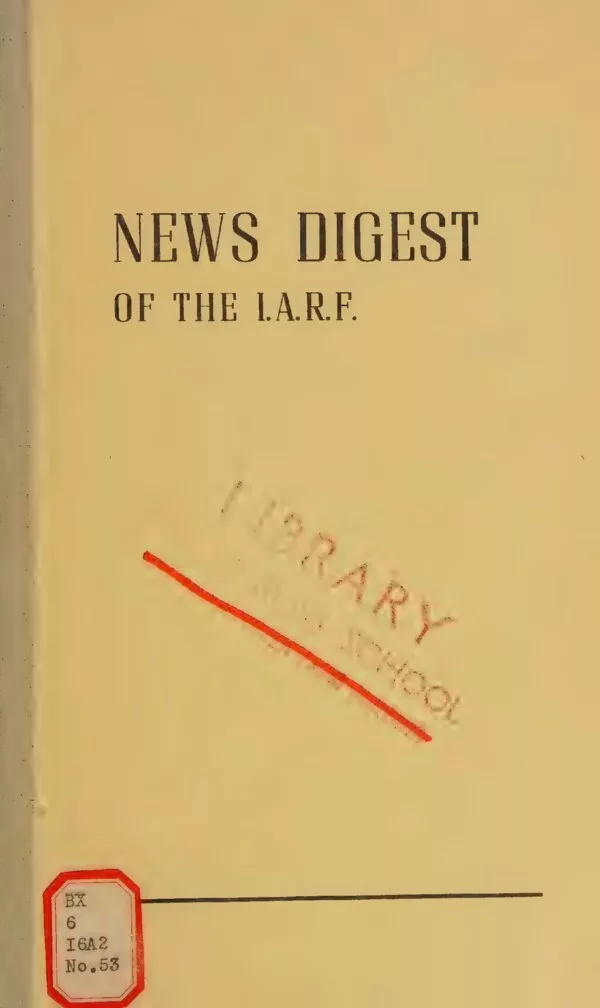 Cover for I.A.R.F. News Digest, No. 53 (March 1964)