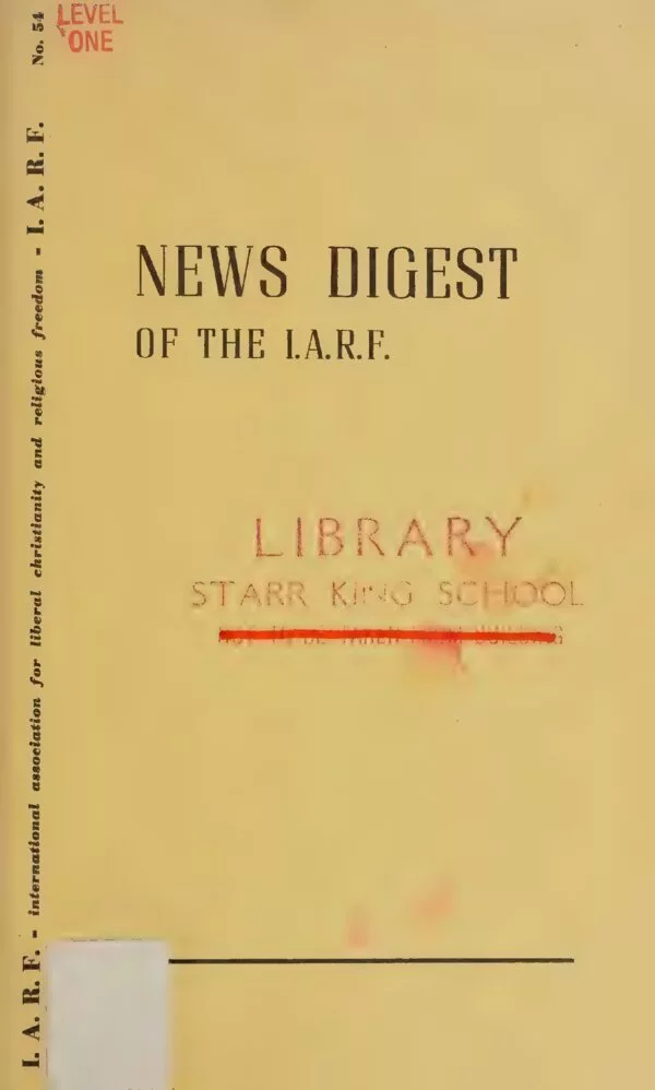 Cover for I.A.R.F. News Digest, No. 54 (July 1964)