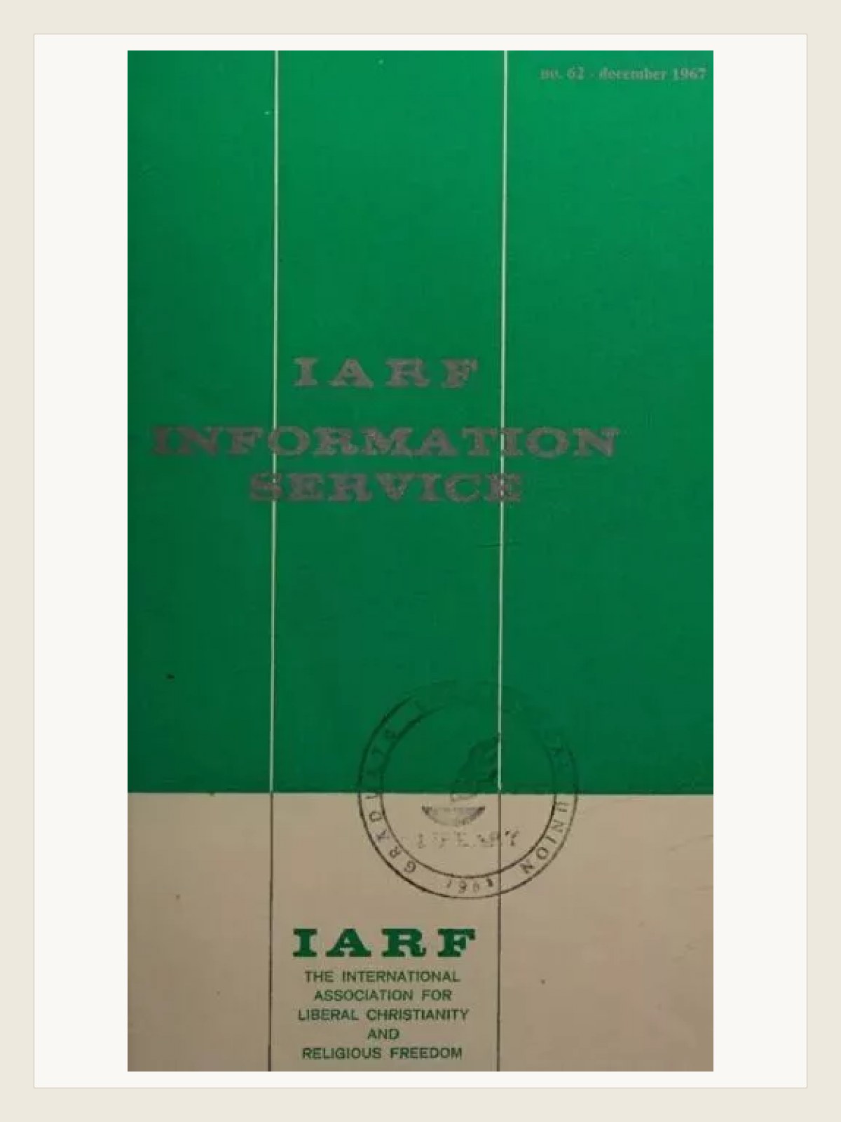 Cover for IARF Information Service