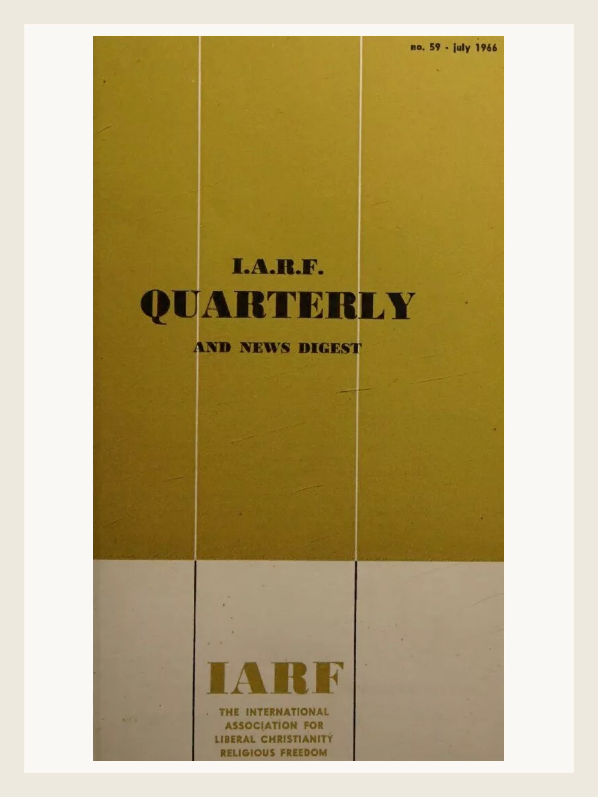 Cover for I.A.R.F. Quarterly and News Digest
