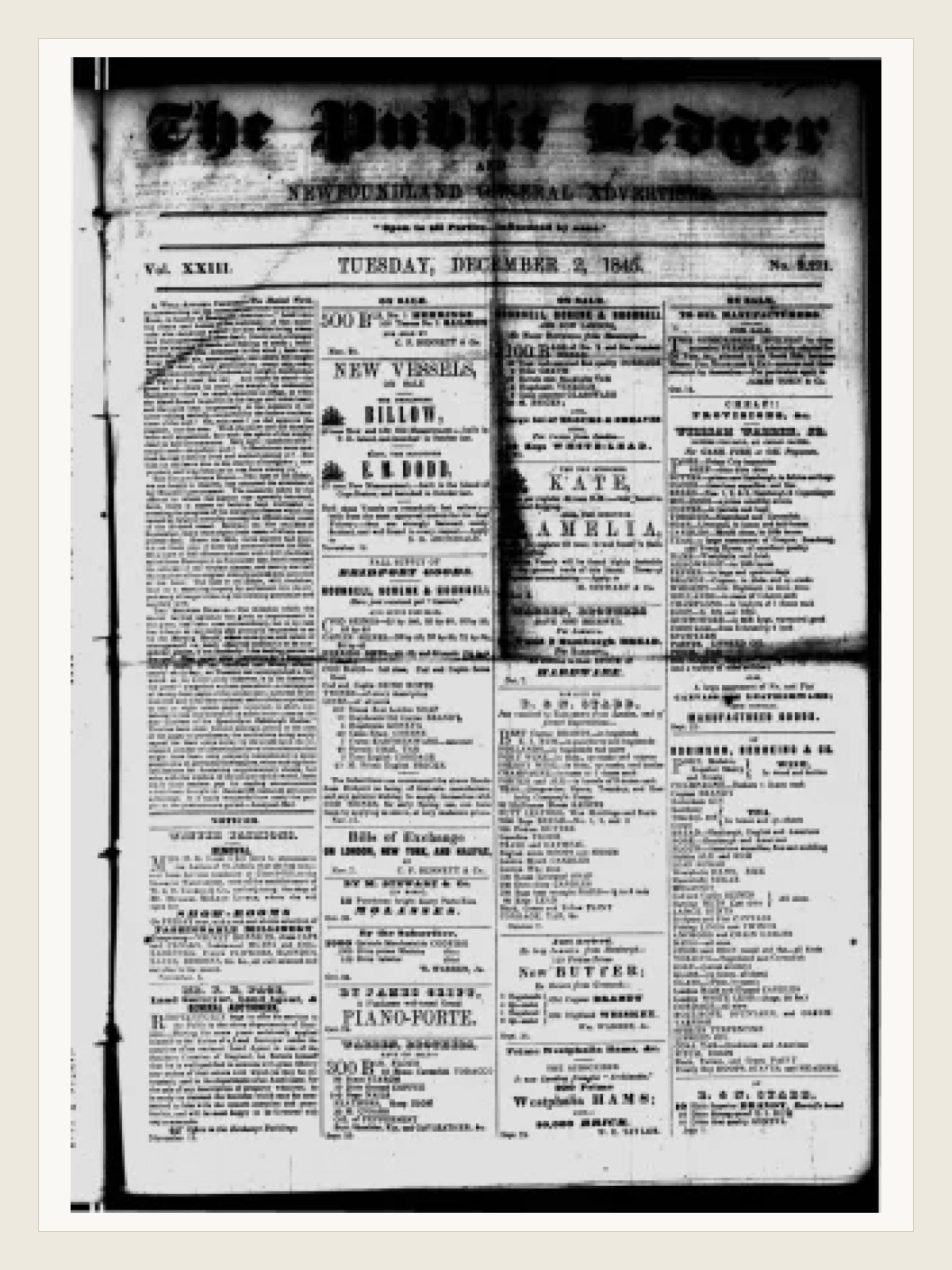 Cover for The Public Ledger and Newfoundland General Advertiser