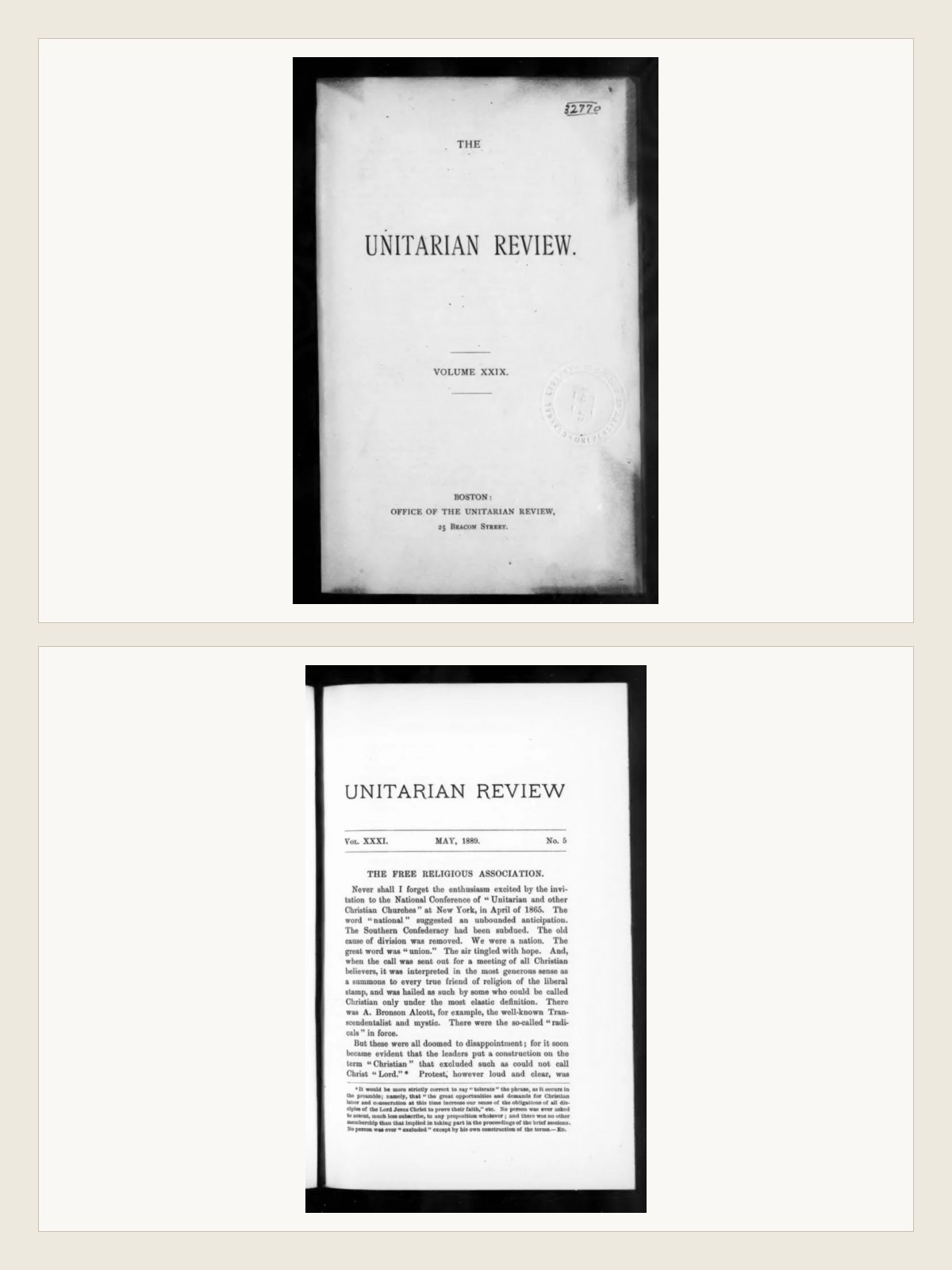Cover for The Unitarian Review