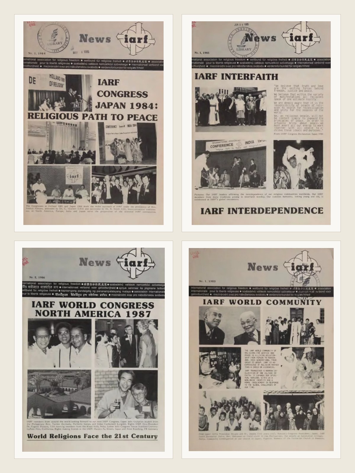 Cover for IARF World Community News