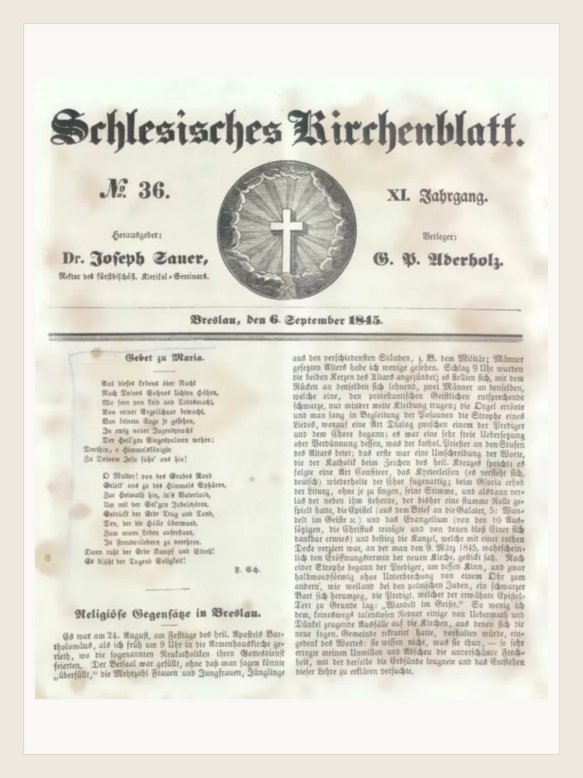 Cover for Schlesisches Kirchenblatt